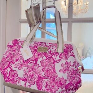 Lilly Pulitzer Pink and White Floral Tote
